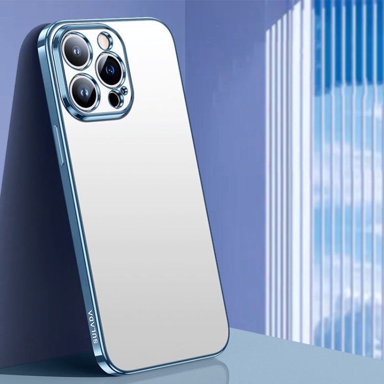 For iPhone 15 Pro Max SULADA Electroplating Frosted TPU Phone Case(Sierra Blue) - free shipping - PMC TechLife - Order now!