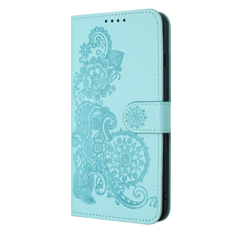 For Samsung Galaxy A24 4G Datura Flower Embossed Flip Leather Phone Case(Light blue) - free shipping - PMC TechLife - Order now!