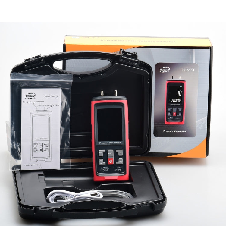 BENETECH GT5101 LCD Display Differential Pressure Meter, Specification:125Pa - free shipping - PMC TechLife - Order now!