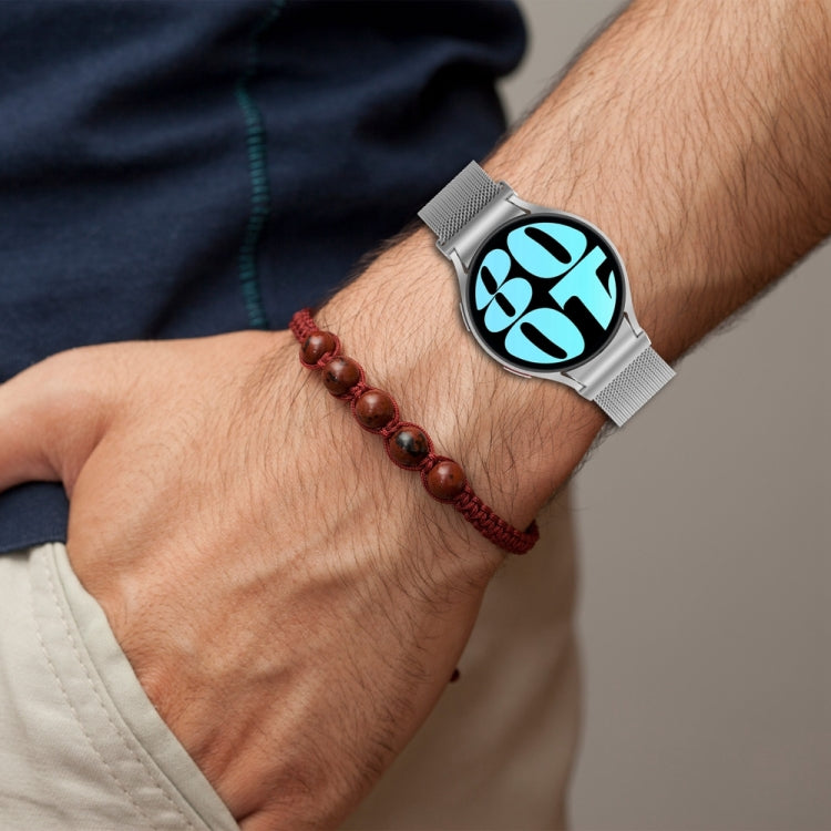 For Samsung Galaxy Watch 6 Button Style Milan Magnetic Metal Watch Band(Starlight Color) - Watch Bands by PMC TechLife | Online Shopping South Africa | PMC TechLife | Buy Now Pay Later Mobicred