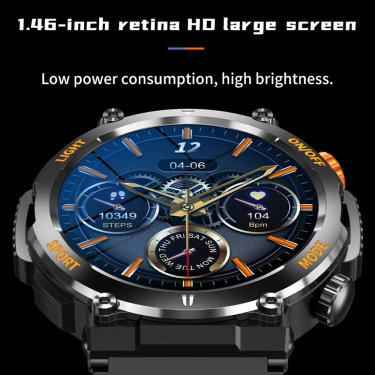 HT17 1.46 inch Round Screen Bluetooth Smart Watch, Support Health Monitoring & 100+ Sports Modes(Orange) - free shipping - PMC TechLife - Order now!