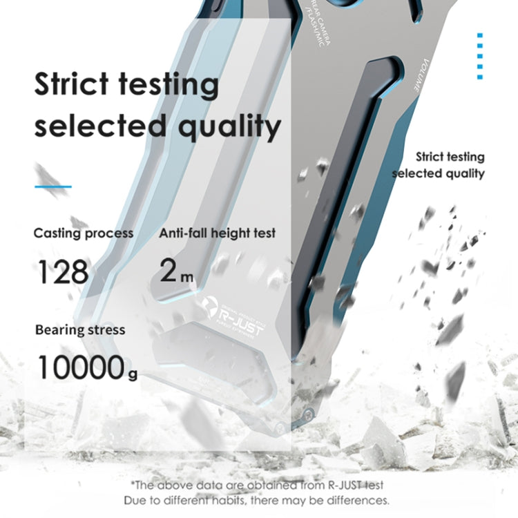 For iPhone 15 R-JUST RJ17 Shockproof Armor Metal Phone Case(Black) - free shipping - PMC TechLife - Order now!