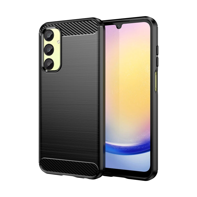 For Samsung Galaxy A25 5G Brushed Texture Carbon Fiber TPU Phone Case(Black) - Galaxy Phone Cases by PMC TechLife | Online Shopping South Africa | PMC TechLife | Buy Now Pay Later Mobicred