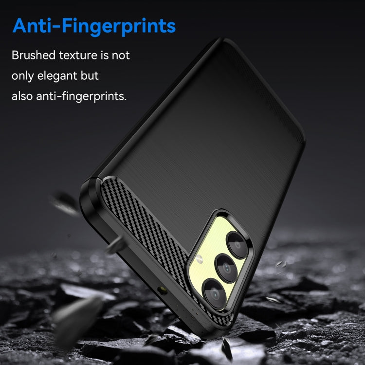 For Samsung Galaxy A25 5G Brushed Texture Carbon Fiber TPU Phone Case(Black) - Galaxy Phone Cases by PMC TechLife | Online Shopping South Africa | PMC TechLife | Buy Now Pay Later Mobicred