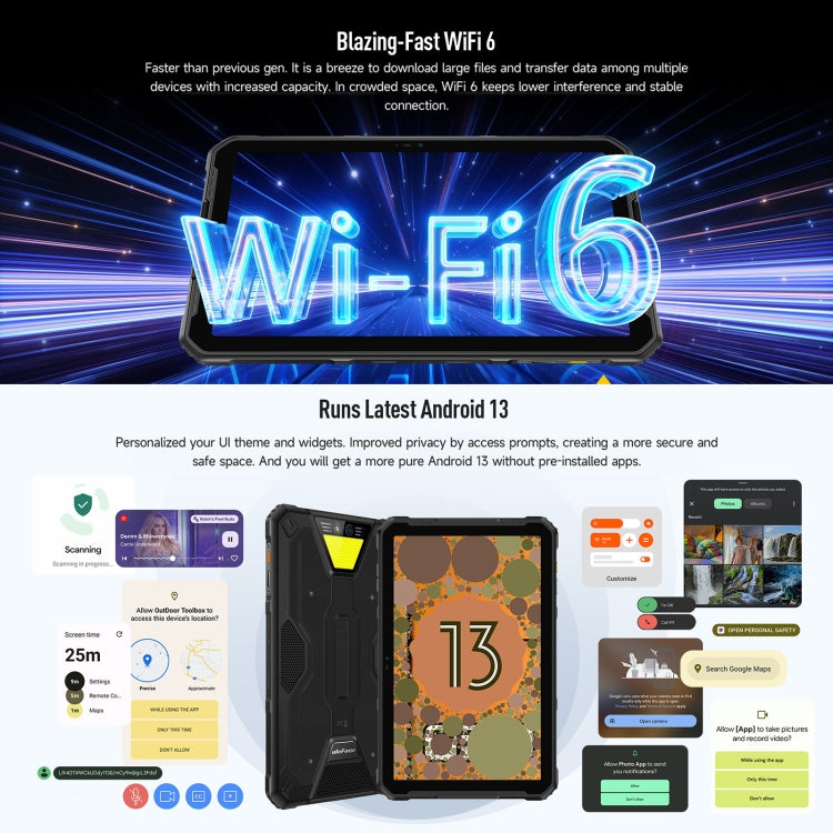 Ulefone Armor Pad 2 Rugged Tablet PC, 16GB+256GB 11 inch Android 13 MediaTek Helio G99 Octa Core 4G Network EU Plug(Black) - free shipping - PMC TechLife - Order now!