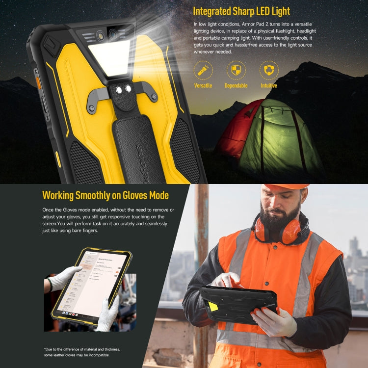 Ulefone Armor Pad 2 Rugged Tablet PC, 16GB+256GB 11 inch Android 13 MediaTek Helio G99 Octa Core 4G Network EU Plug(Black) - free shipping - PMC TechLife - Order now!