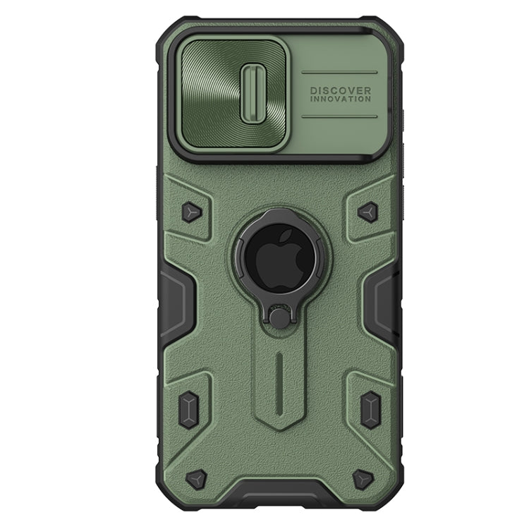 For iPhone 15 Pro NILLKIN Shockproof CamShield Armor Protective Case with Invisible Ring Holder(Green) - iPhone 15 Pro Cases by NILLKIN | Online Shopping South Africa | PMC TechLife