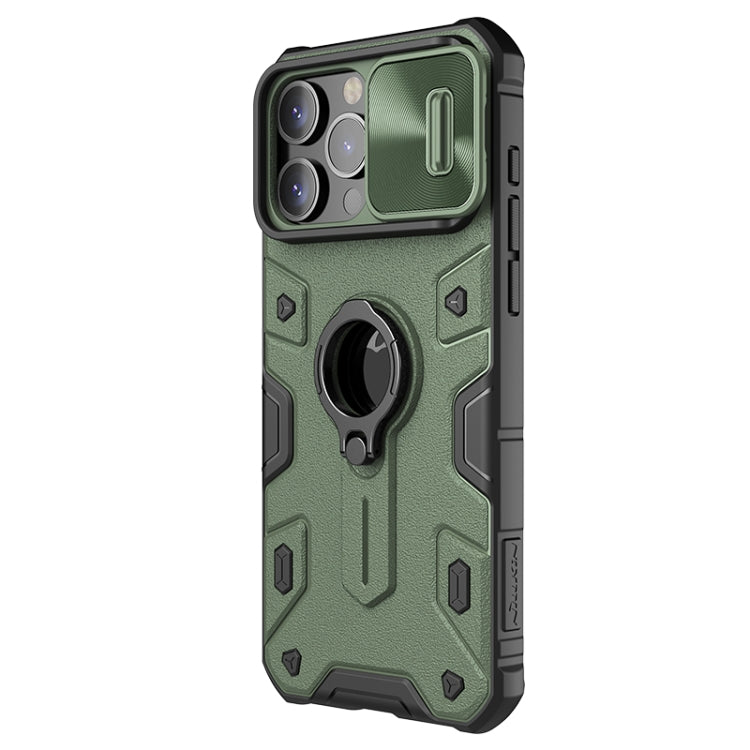 For iPhone 15 Pro NILLKIN Shockproof CamShield Armor Protective Case with Invisible Ring Holder(Green) - iPhone 15 Pro Cases by NILLKIN | Online Shopping South Africa | PMC TechLife