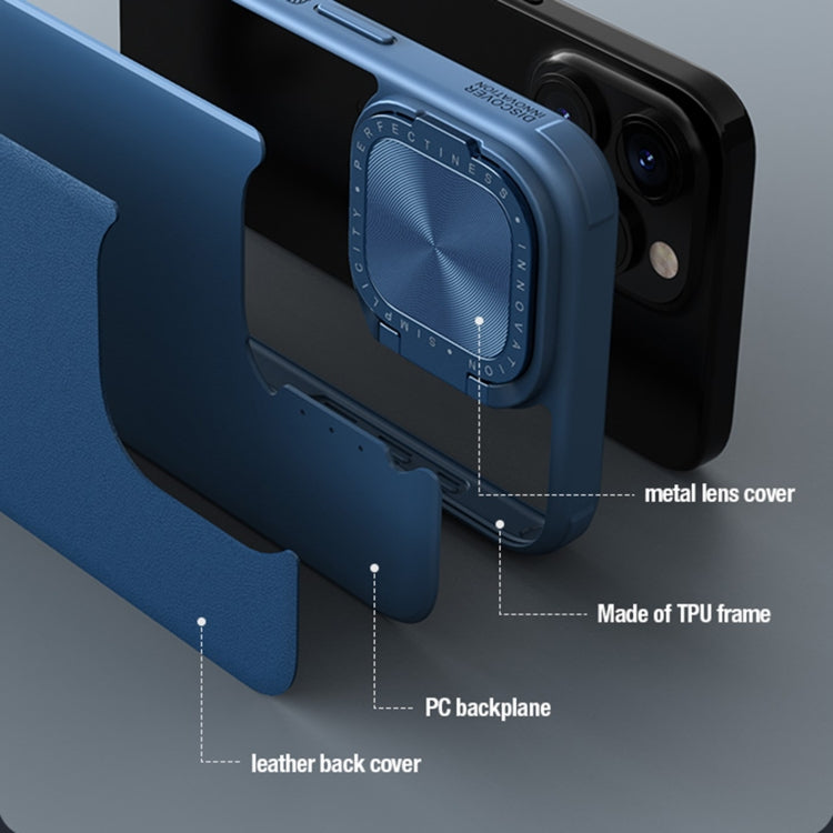 For iPhone 15 Pro Max NILLKIN CamShield Prop Series PC + TPU Phone Case(Blue) - free shipping - PMC TechLife - Order now!