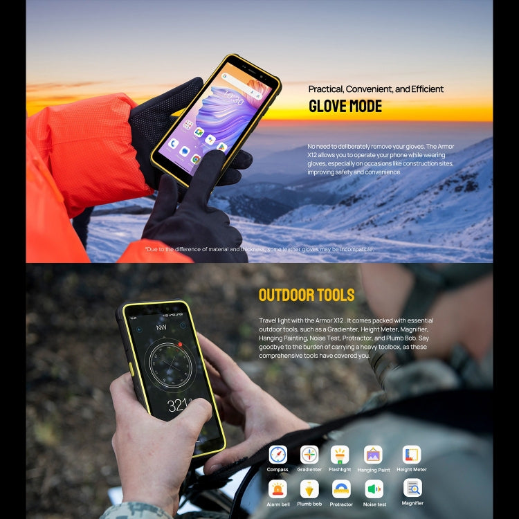 Ulefone Armor X12, 3GB+32GB, Rugged Phone, Face Unlock, 5.45 inch Android 13 Go MediaTek Helio A22 Quad Core, Network: 4G, NFC(Less Green) - free shipping - PMC TechLife - Order now!