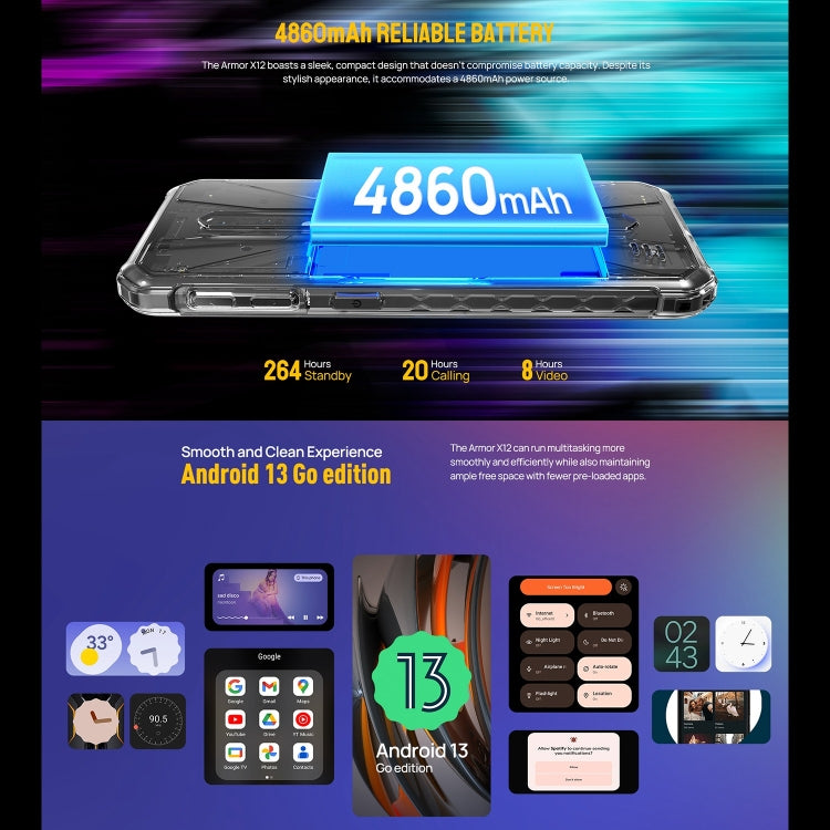 Ulefone Armor X12, 3GB+32GB, Rugged Phone, Face Unlock, 5.45 inch Android 13 Go MediaTek Helio A22 Quad Core, Network: 4G, NFC(Some Orange) - free shipping - PMC TechLife - Order now!