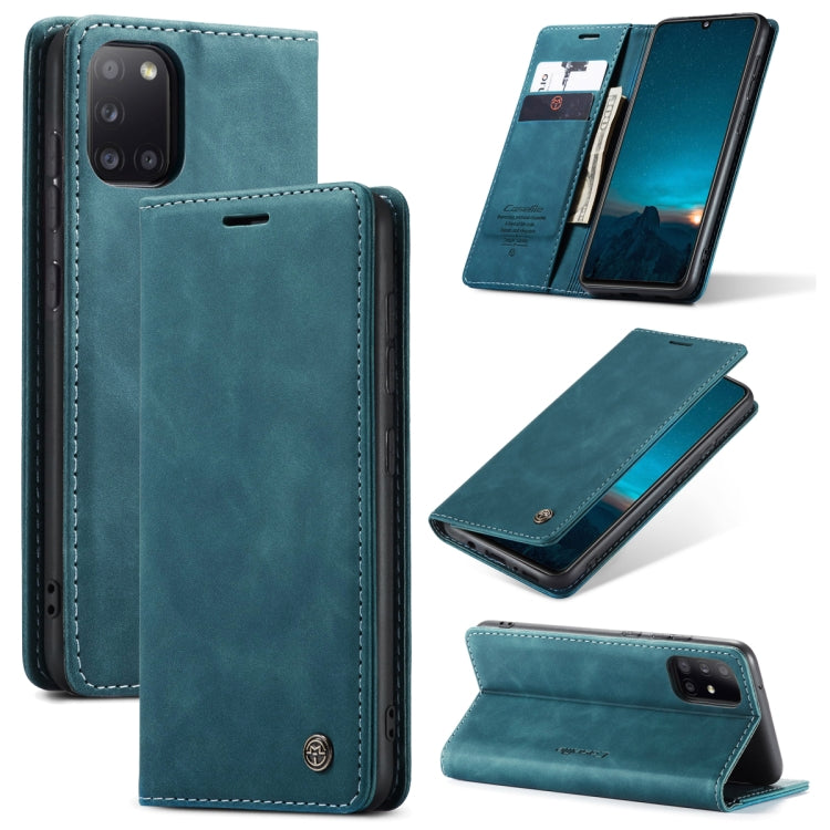 For Samsung Galaxy A31 CaseMe-013 Multifunctional Retro Frosted Horizontal Flip Leather Case with Card Slot & Holder & Wallet(Blue) - Galaxy Phone Cases by CaseMe | Online Shopping South Africa | PMC TechLife | Buy Now Pay Later Mobicred
