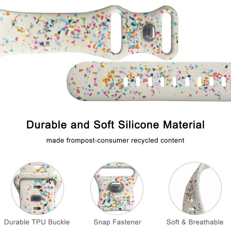 For Apple Watch SE 2023 40mm Floral Silicone Watch Band(Starlight) - Watch Bands by PMC TechLife | Online Shopping South Africa | PMC TechLife