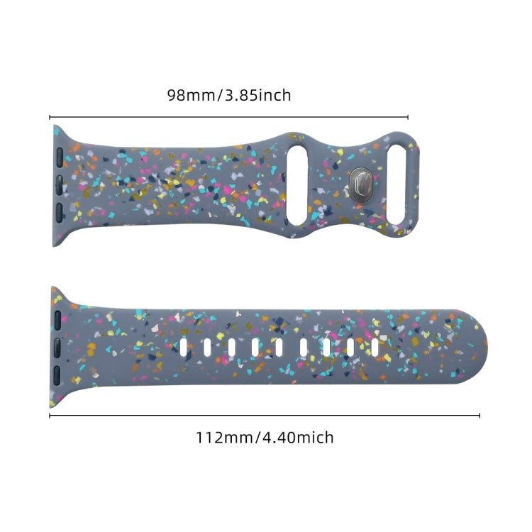 For Apple Watch Serie 9 41mm Floral Silicone Watch Band(Grey) - Watch Bands by PMC TechLife | Online Shopping South Africa | PMC TechLife