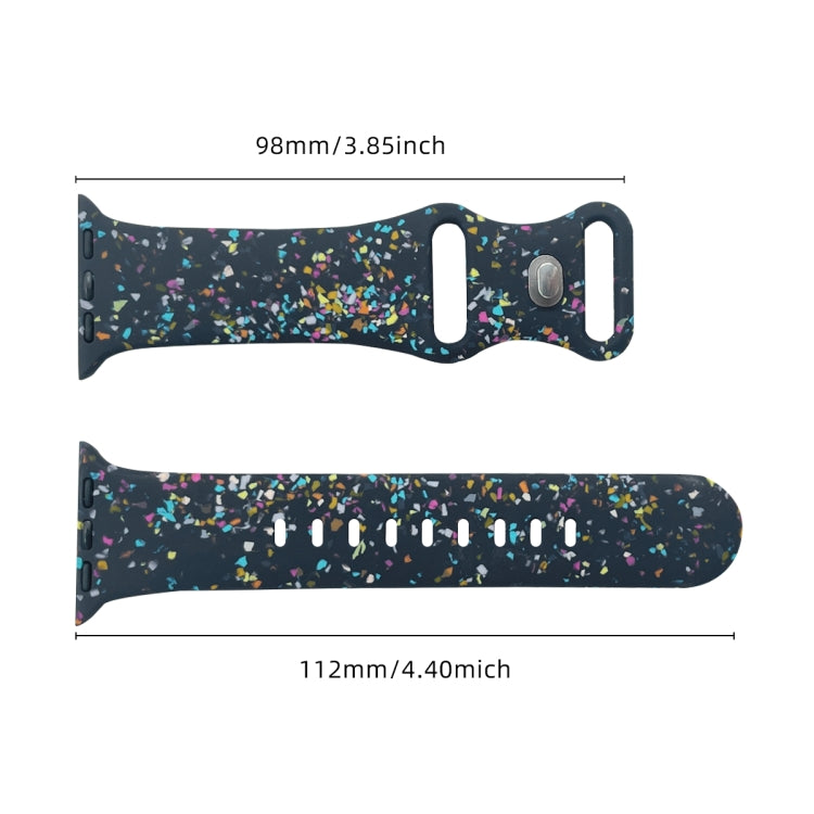 For Apple Watch SE 2022 44mm Floral Silicone Watch Band(Blue) - Watch Bands by PMC TechLife | Online Shopping South Africa | PMC TechLife