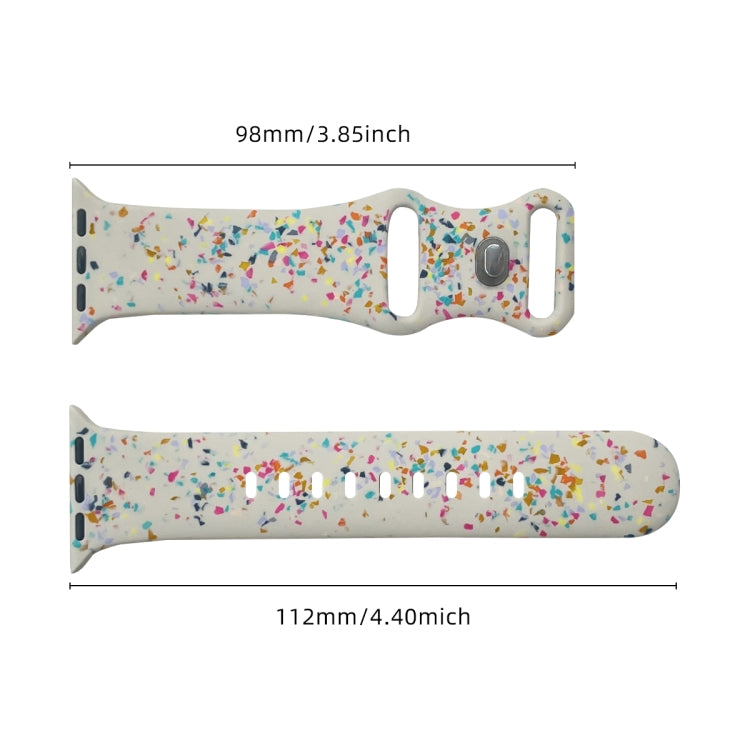 For Apple Watch SE 44mm Floral Silicone Watch Band(Starlight) - Watch Bands by PMC TechLife | Online Shopping South Africa | PMC TechLife