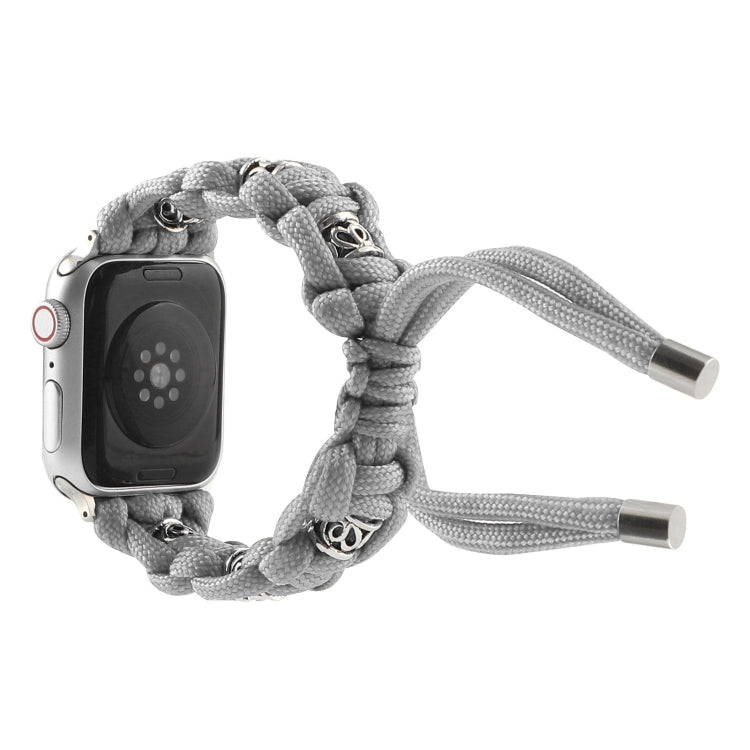 For Apple Watch Series 2 42mm Silk Silver Beads Braided Watch Band(Grey) - free shipping - PMC TechLife - Order now!