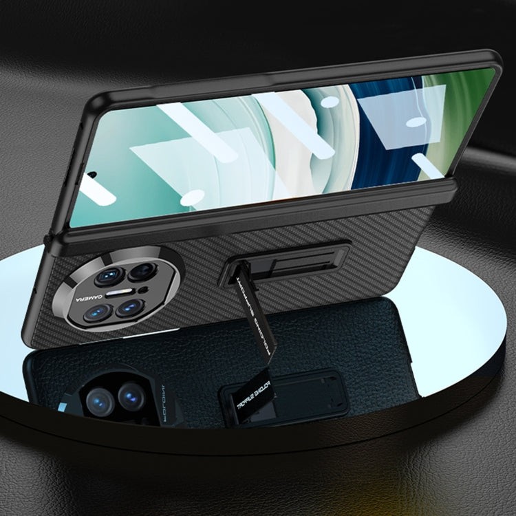 For Huawei Mate X5 GKK Magnetic Hinge Flip Leather Phone Case with Holder(Carbon Fiber) - Huawei Cases by GKK | Online Shopping South Africa | PMC TechLife | Buy Now Pay Later Mobicred