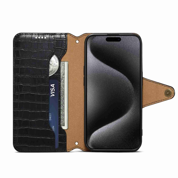 For iPhone 14 Pro Max Denior Crocodile Texture Oil Edge Leather Phone Case(Black) - free shipping - PMC TechLife - Order now!