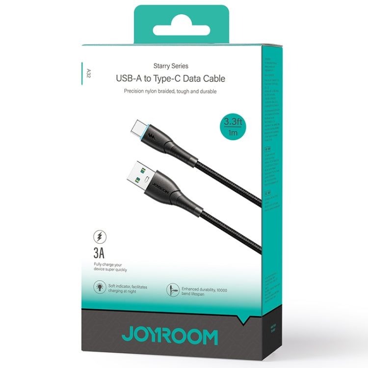 JOYROOM SA32-AC3 Starry Series 3A USB to USB-C / Type-C Fast Charging Data Cable, Length:1m(Black) - free shipping - PMC TechLife - Order now!