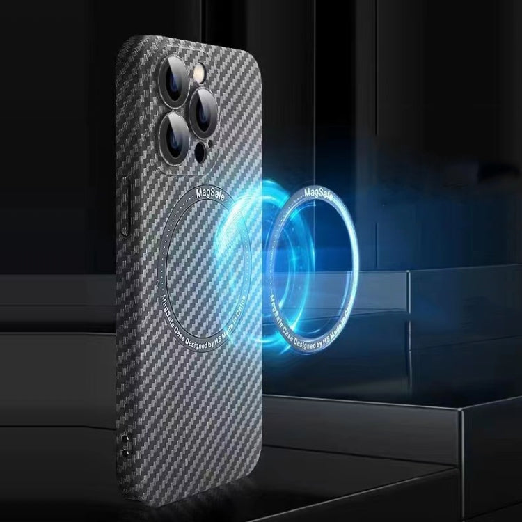 For iPhone 13 Pro MagSafe Magnetic PC Carbon Fiber Phone Case with Lens Film(Black) - iPhone 13 Pro Cases by PMC TechLife | Online Shopping South Africa | PMC TechLife | Buy Now Pay Later Mobicred