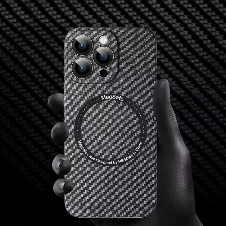 For iPhone 13 Pro MagSafe Magnetic PC Carbon Fiber Phone Case with Lens Film(Black) - iPhone 13 Pro Cases by PMC TechLife | Online Shopping South Africa | PMC TechLife | Buy Now Pay Later Mobicred