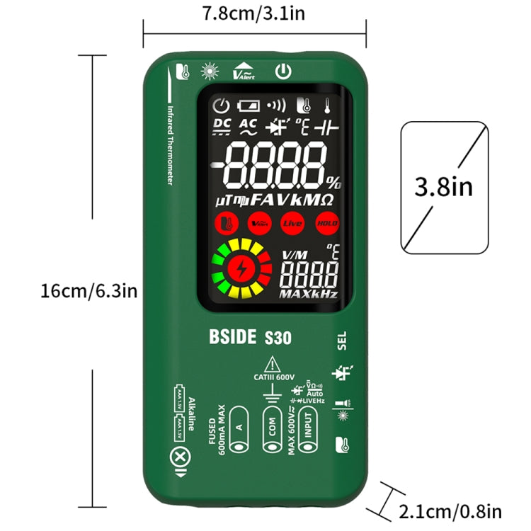 BSIDE S30 Smart Color Screen Infrared Temperature Measurement Multimeter(Red) - free shipping - PMC TechLife - Order now!