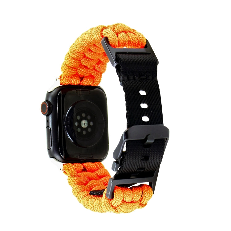 For Apple Watch Ultra 49mm Paracord Plain Braided Webbing Buckle Watch Band(Orange) - free shipping - PMC TechLife - Order now!