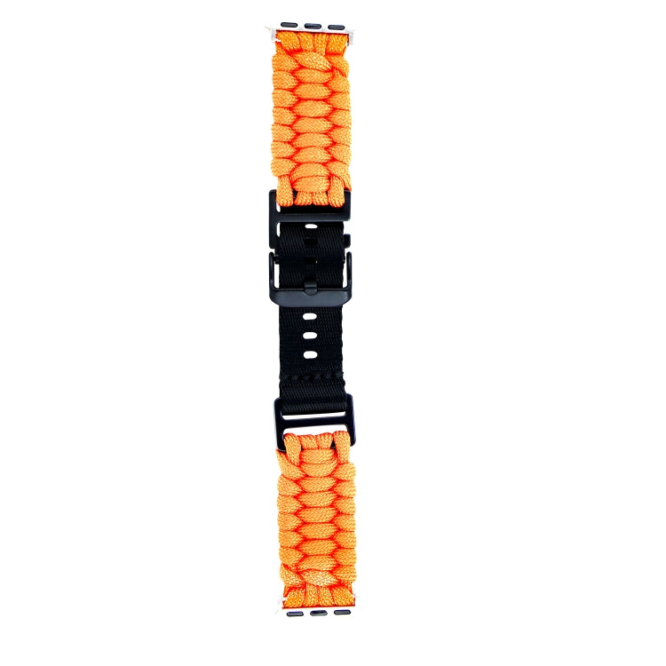 For Apple Watch Series 6 44mm Paracord Plain Braided Webbing Buckle Watch Band(Orange) - free shipping - PMC TechLife - Order now!