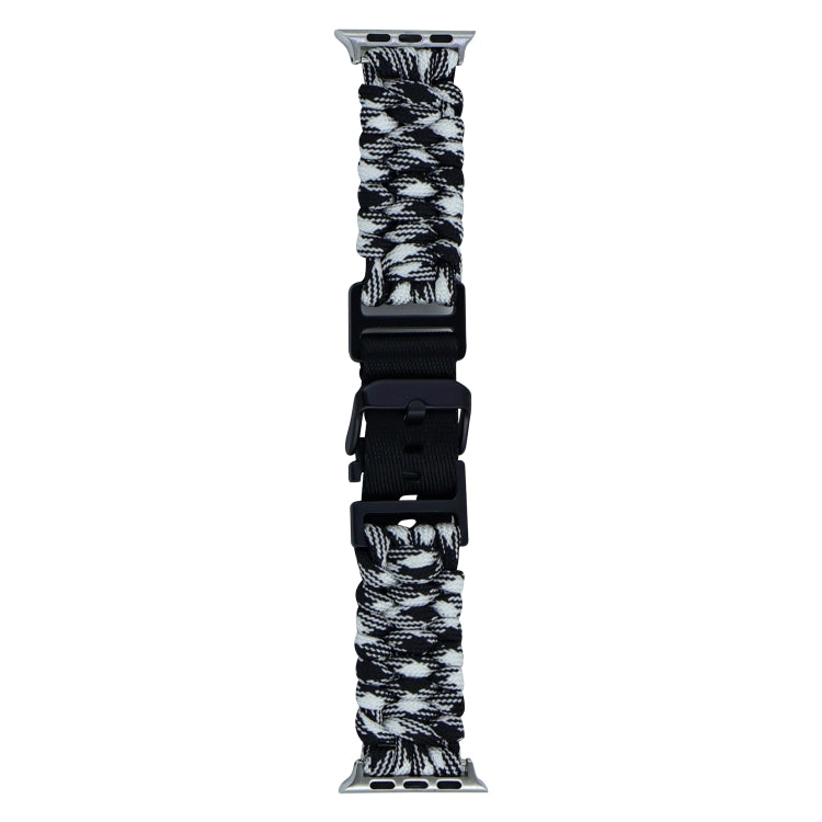 For Apple Watch Series 2 42mm Paracord Plain Braided Webbing Buckle Watch Band(Black White) - free shipping - PMC TechLife - Order now!