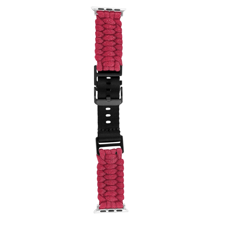 For Apple Watch 42mm Paracord Plain Braided Webbing Buckle Watch Band(Red) - free shipping - PMC TechLife - Order now!