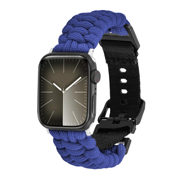 For Apple Watch 38mm Paracord Plain Braided Webbing Buckle Watch Band(Blue) - free shipping - PMC TechLife - Order now!