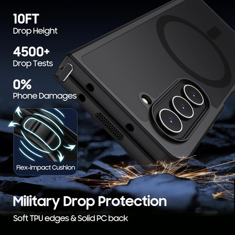 For Samsung Galaxy Z Fold5 MagSafe Ultra-thin Translucent PC+TPU Phone Case(Black) - Galaxy Z Fold5 Cases by PMC TechLife | Online Shopping South Africa | PMC TechLife