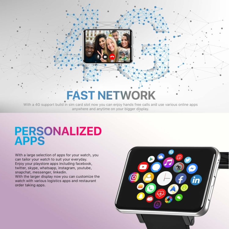 DM100 2.86 inch IPS Full Screen Smart Sport Watch, Support Independent Card Insertion / Multiple Sports Modes / Heart Rate Monitoring / Step Counting, Memory:RAM 3GB+ROM 32GB(Tarnish) - free shipping - PMC TechLife - Order now!