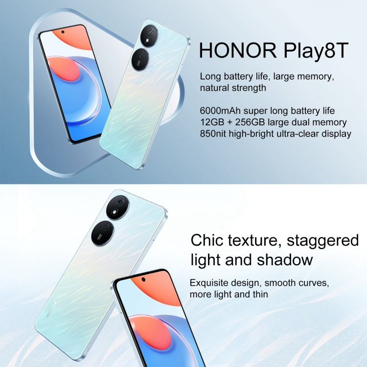 Honor Play8T, 12GB+256GB,  6.8 inch MagicOS 7.2 Dimensity 6080 Octa Core up to 2.4GHz, Network: 5G, OTG, Not Support Google Play(Green) - free shipping - PMC TechLife - Order now!