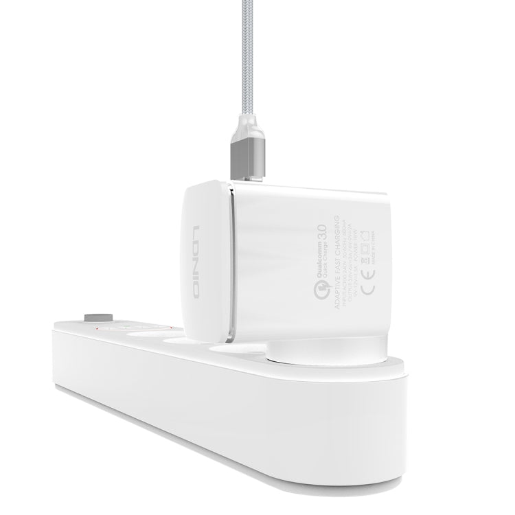LDNIO A1301Q 2 in 1 18W QC3.0 USB Interface Travel Charger Mobile Phone Charger with Type-C / USB-C Data Cable, US Plug - free shipping - PMC TechLife - Order now!