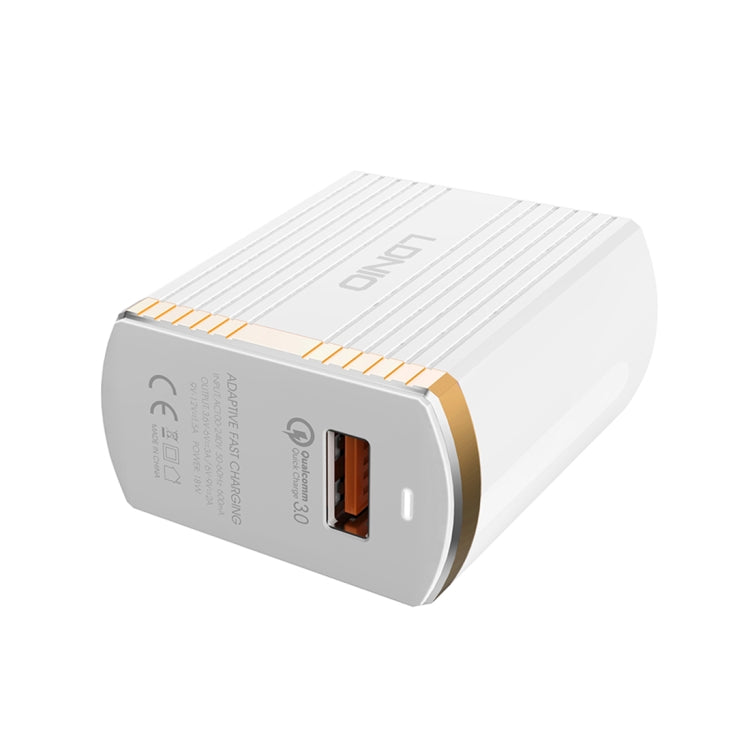 LDNIO A1302Q 2 in 1 18W QC3.0 USB Interface Grid Shape Travel Charger Mobile Phone Charger with Type-C / USB-C Data Cable, EU Plug - free shipping - PMC TechLife - Order now!
