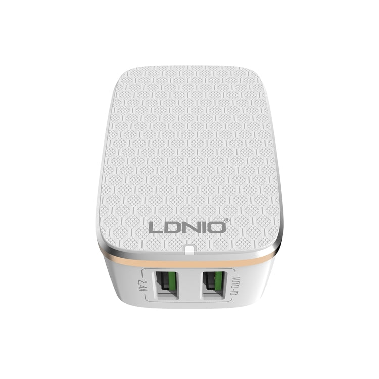 LDNIO A2204 2 in 1 12W Dual USB Interface Travel Charger Mobile Phone Charger with 8 Pin Data Cable, US Plug - free shipping - PMC TechLife - Order now!