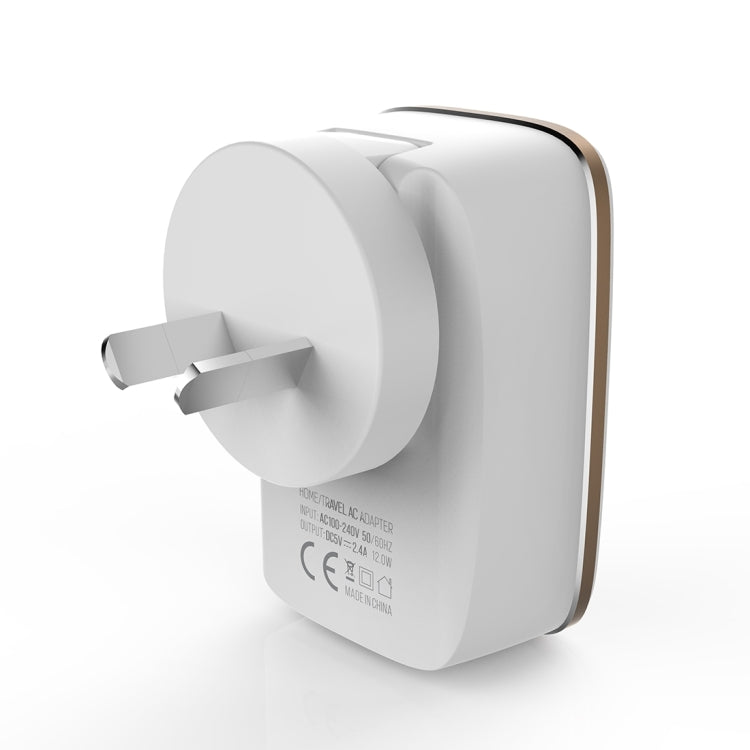 LDNIO A2204 2 in 1 12W Dual USB Interface Travel Charger Mobile Phone Charger with Type-C / USB-C Data Cable, AU Plug - free shipping - PMC TechLife - Order now!