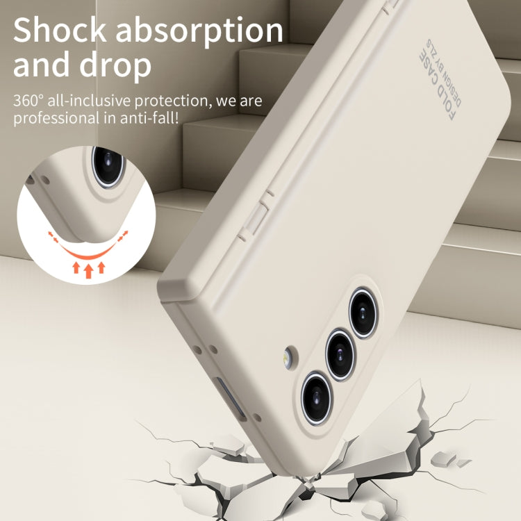 For Samsung Galaxy Z Fold5 Extraordinary Series Hinged Folding Full Phone Case with Pen Slot & Stylus(White) - free shipping - PMC TechLife - Order now!