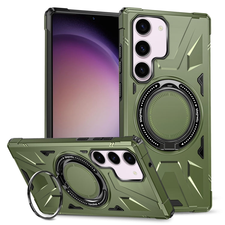 For Samsung Galaxy S23 5G MagSafe Magnetic Shockproof Phone Case with Ring Holder(Dark Green) - Galaxy S23 5G Cases by PMC TechLife | Online Shopping South Africa | PMC TechLife