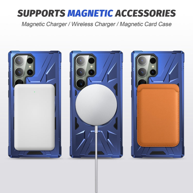 For Samsung Galaxy S23+ 5G MagSafe Magnetic Shockproof Phone Case with Ring Holder(Navy Blue) - Galaxy S23+ 5G Cases by PMC TechLife | Online Shopping South Africa | PMC TechLife