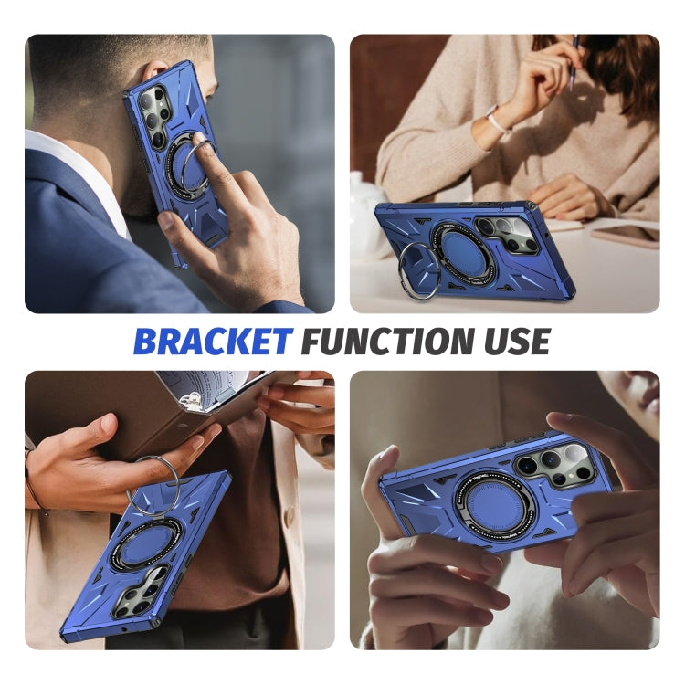 For Samsung Galaxy S23+ 5G MagSafe Magnetic Shockproof Phone Case with Ring Holder(Navy Blue) - Galaxy S23+ 5G Cases by PMC TechLife | Online Shopping South Africa | PMC TechLife