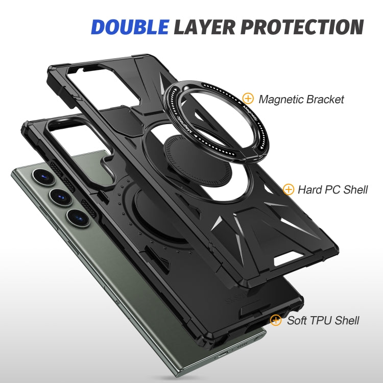 For Samsung Galaxy S23 Ultra 5G MagSafe Magnetic Shockproof Phone Case with Ring Holder(Black) - free shipping - PMC TechLife - Order now!