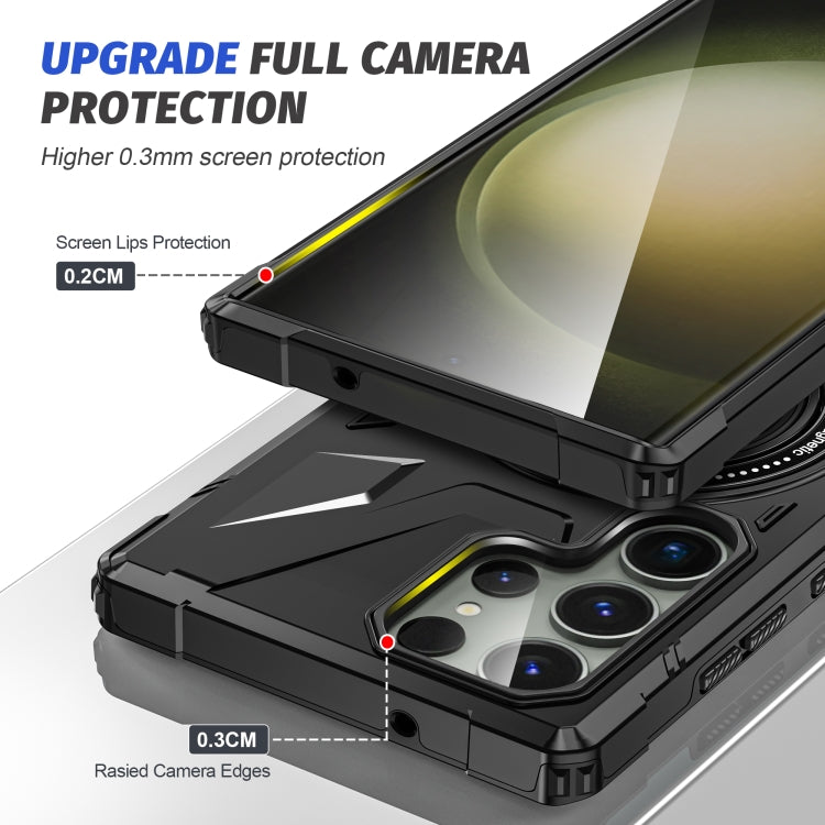 For Samsung Galaxy S23 Ultra 5G MagSafe Magnetic Shockproof Phone Case with Ring Holder(Black) - free shipping - PMC TechLife - Order now!