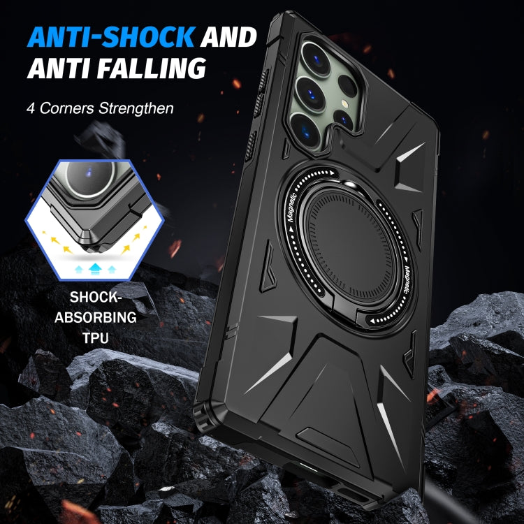 For Samsung Galaxy S23 Ultra 5G MagSafe Magnetic Shockproof Phone Case with Ring Holder(Black) - free shipping - PMC TechLife - Order now!