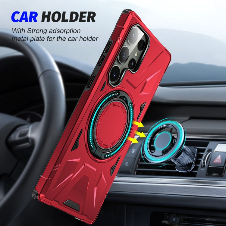 For Samsung Galaxy S23 Ultra 5G MagSafe Magnetic Shockproof Phone Case with Ring Holder(Red) - Galaxy S23 Ultra 5G Cases by PMC TechLife | Online Shopping South Africa | PMC TechLife