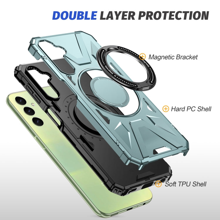 For Samsung Galaxy A14 4G/5G MagSafe Magnetic Shockproof Phone Case with Ring Holder(Green) - free shipping - PMC TechLife - Order now!