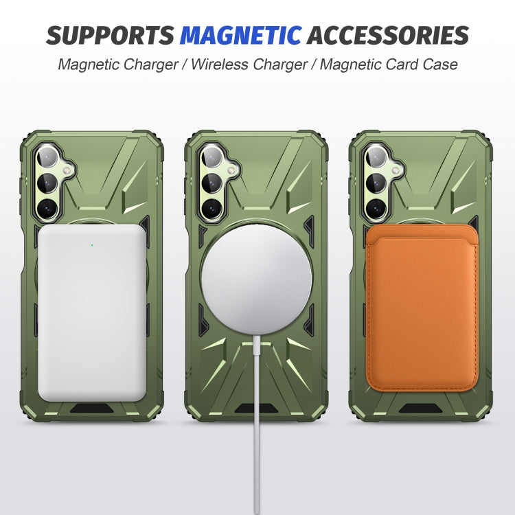 For Samsung Galaxy A14 4G/5G MagSafe Magnetic Shockproof Phone Case with Ring Holder(Dark Green) - Galaxy Phone Cases by PMC TechLife | Online Shopping South Africa | PMC TechLife