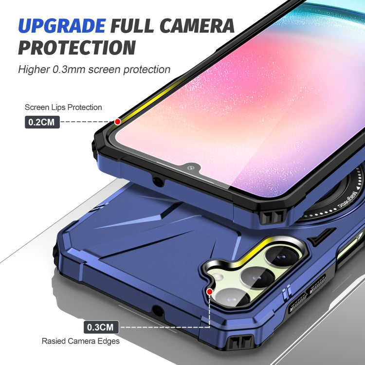 For Samsung Galaxy A24 4G/A25 5G MagSafe Magnetic Shockproof Phone Case with Ring Holder(Navy Blue) - Galaxy Phone Cases by PMC TechLife | Online Shopping South Africa | PMC TechLife